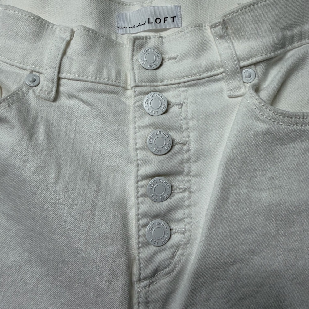 LOFT The Kick Cropped Jeans - White - Picture 2 of 5